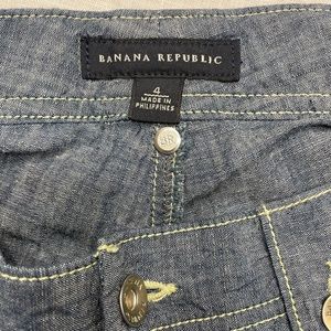 Banana Republic Chambray Wide-Leg Pants- 100% Cotton - Blue - Size 4